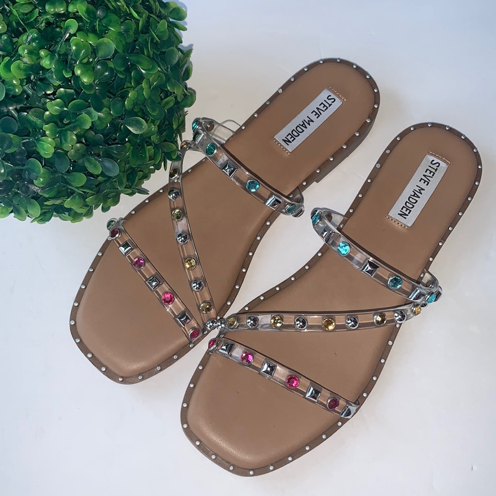 NWOT Steve Madden Clear Skyler Sandals Size 9